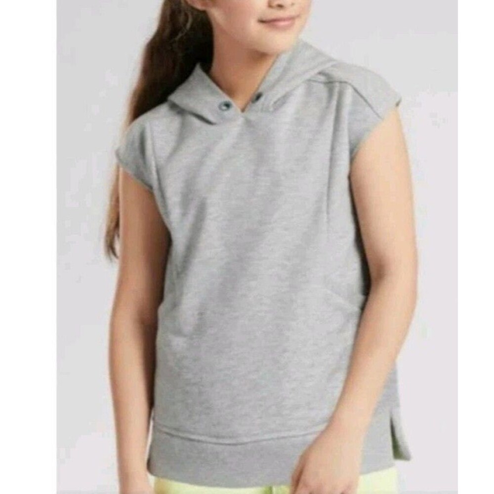 Athleta Girl Gray Heathered In It To Win It Sleeveless Hoodie Girls Small 7